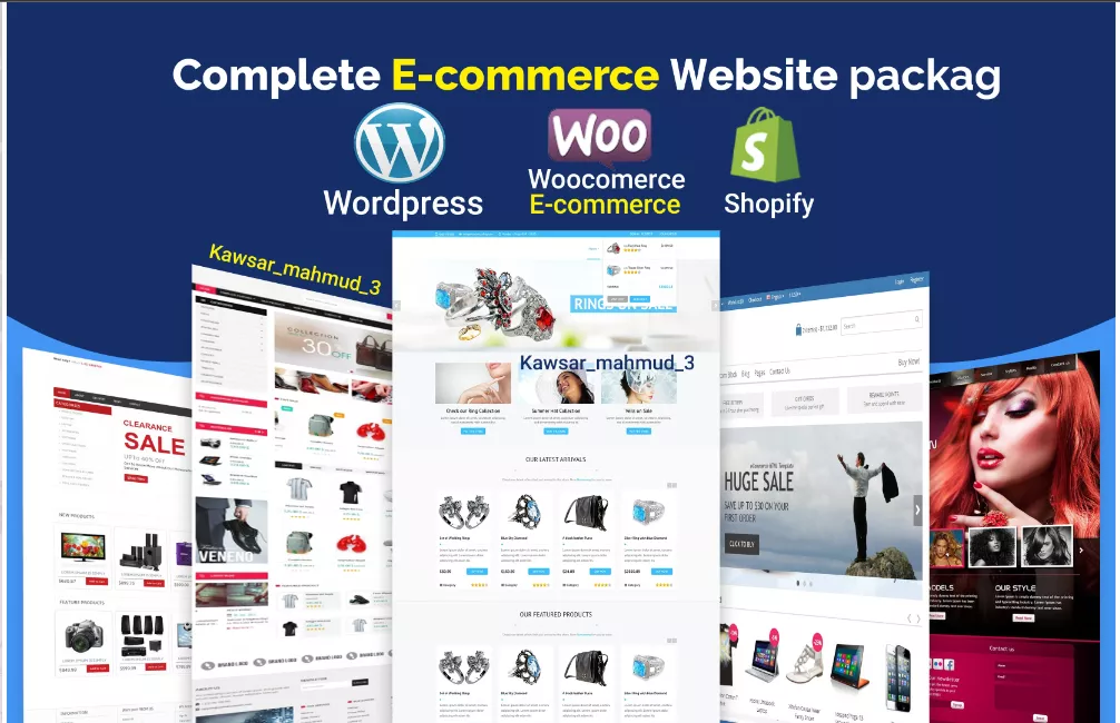 create wordpress ecommerce website, woocommerce website