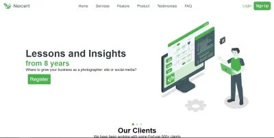 design landing page of your website