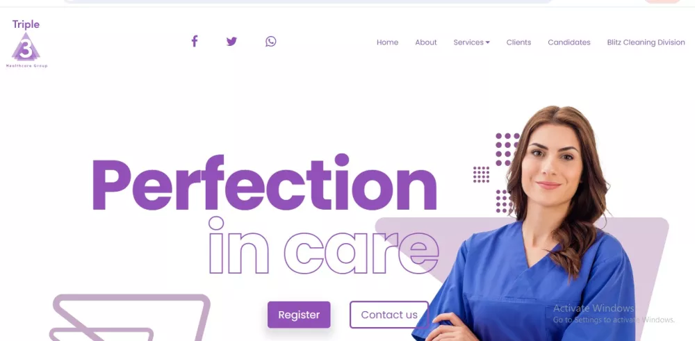 Nurses recruitment and cleaning website.